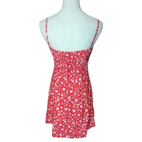 Princess Polly Mini Red Floral Dress 2 - Picture 5 of 7